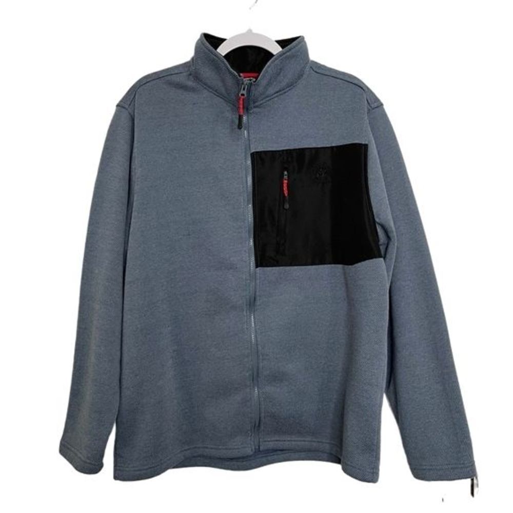 Beverly Hills Polo Club Zip Up Jacket Zip Pocket Comfy Fleece Lined Blue Size L